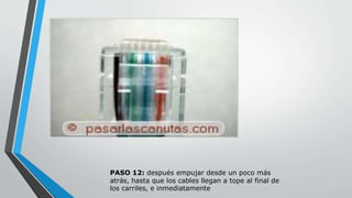 PASO 12: después empujar desde un poco más 
atrás, hasta que los cables llegan a tope al final de 
los carriles, e inmediatamente 
 