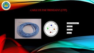 CABLE DE PAR TRENZADO (UTP)
Cordón de desembalaje
Conductor
Dieléctrico
Cubierta
 