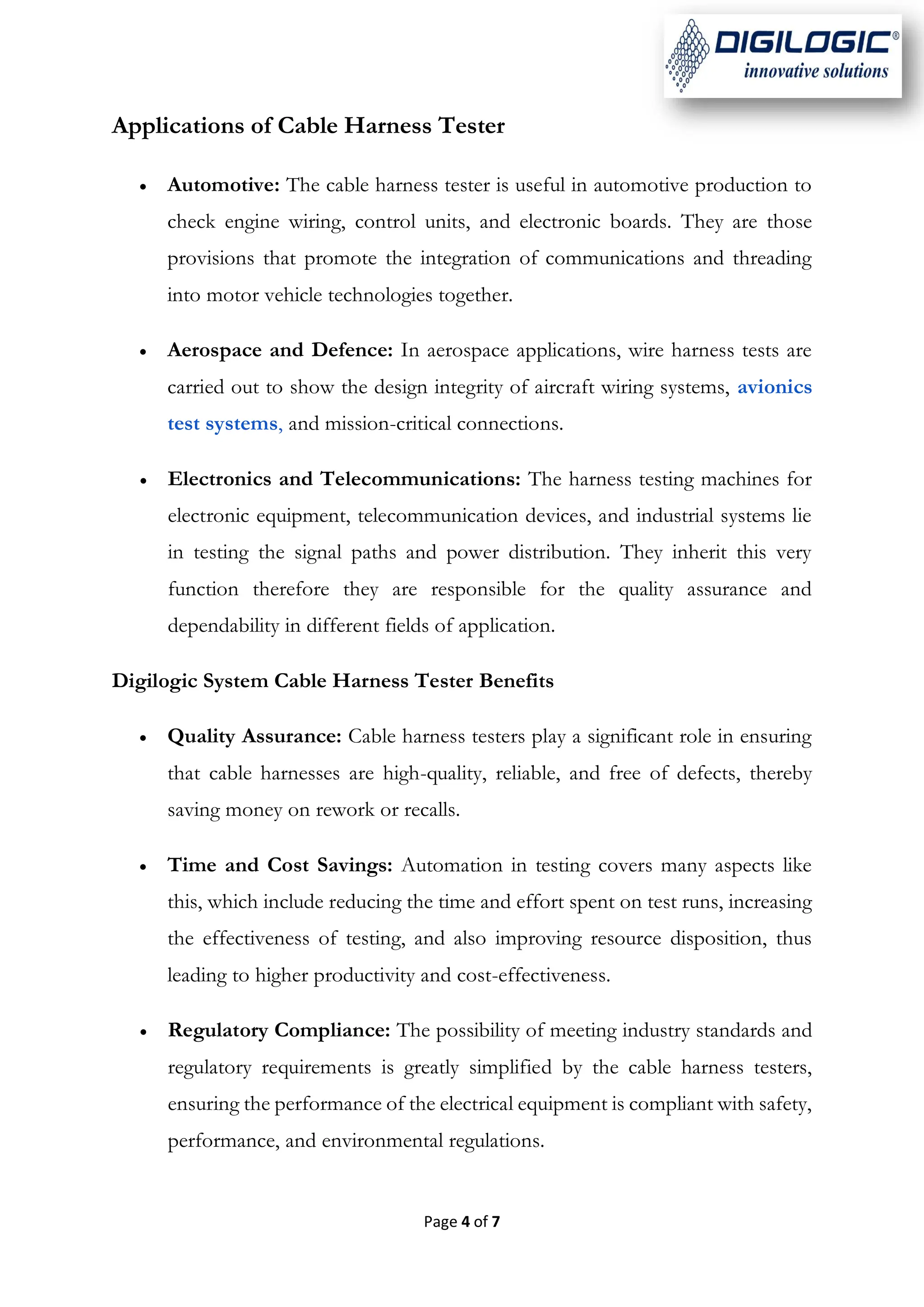 Cable Harness Tester from Digilogic Systems | PDF