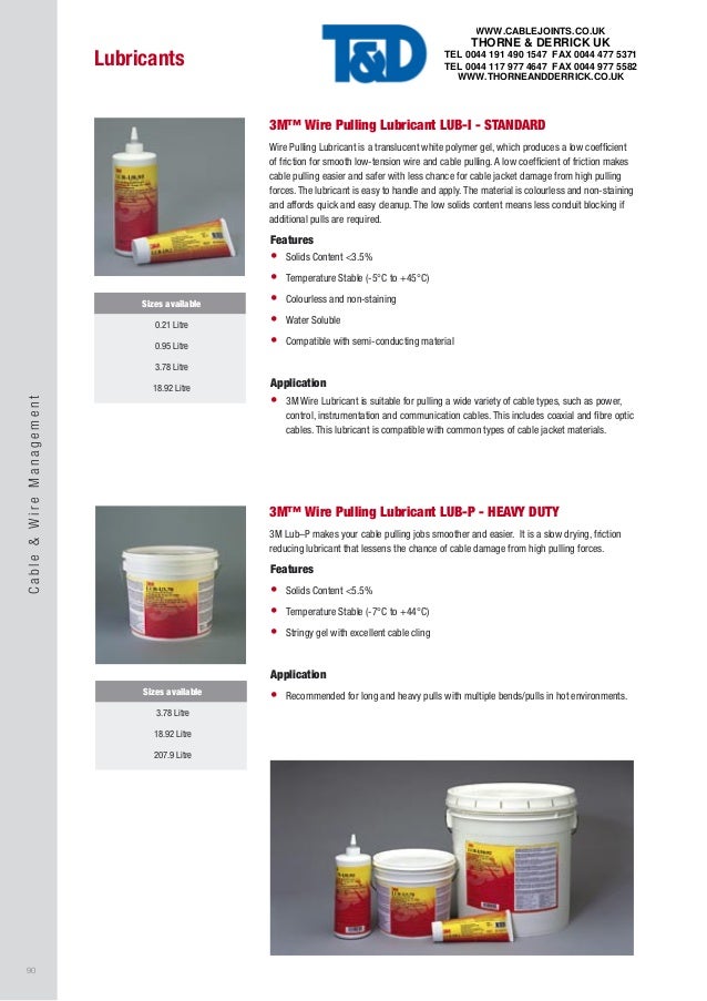 Cable Lubricant 3M Cable Pulling Lubricants