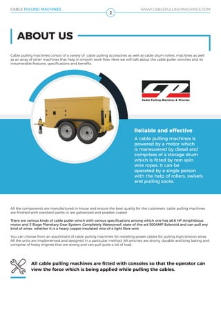 Cable pulling machines winches manufacturer! | PDF