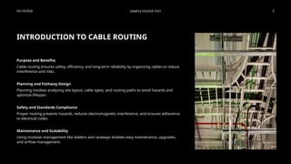 Electrical Sample Cable Routing cable routing basics. reequipments and considerations | PPTX