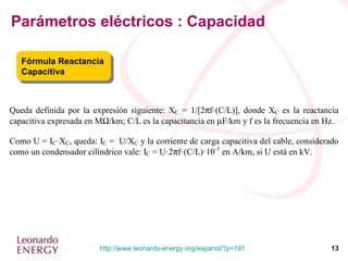 Parámetros eléctricos : Capacidad Fórmula Reactancia Capacitiva 