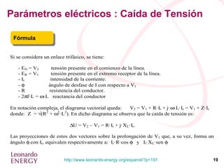 Parámetros eléctricos : Caída de Tensión Fórmula 