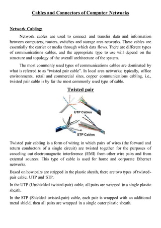 Cables and connectors of computer networks | DOCX
