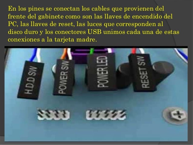 Cables frontales del gabinete del pc