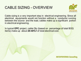 How to determine the Cable Sizing required | PDF
