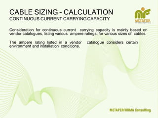 How to determine the Cable Sizing required | PDF
