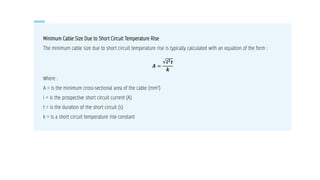Cable Sizing Calculation for Electrical Engineering | PDF