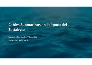 Cables Submarinos en la época del
Zettabyte
Sonsoles Fernández Villarrubia
Valladolid, Feb-2019
 