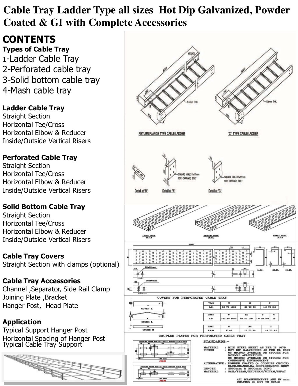 Cable tray conduit catalogue