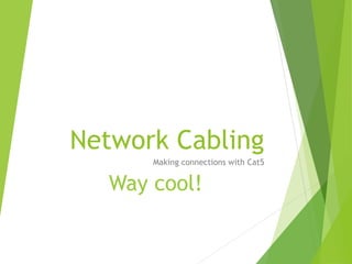 Network Cabling
       Making connections with Cat5


   Way cool!
 