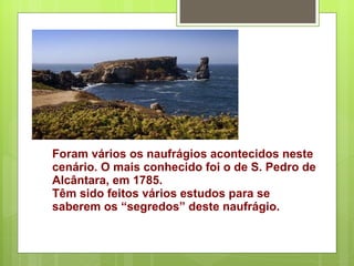 Foram vários os naufrágios acontecidos neste cenário. O mais conhecido foi o de S. Pedro de Alcântara, em 1785. Têm sido feitos vários estudos para se saberem os “segredos” deste naufrágio. 