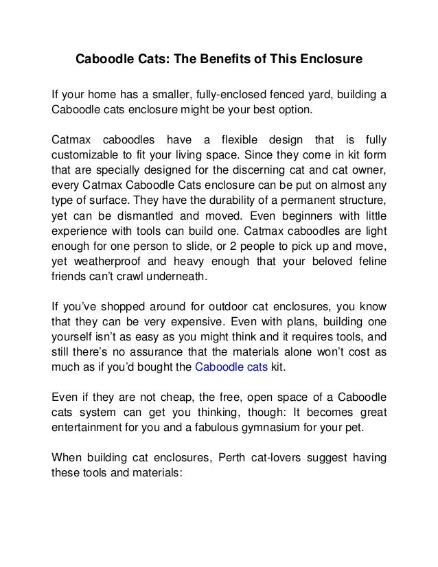 Caboodle Cats The Benefits of This Enclosure