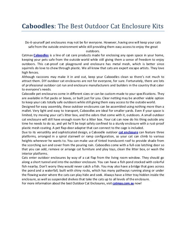 caboodle cat enclosure