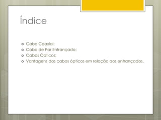 Cabos de Par Entrançado;