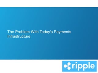 The Problem With Today's Payments
Infrastructure
12
 