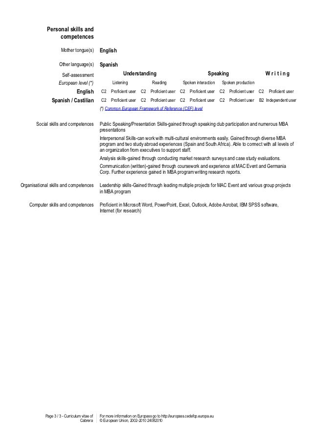 language proficiency resumes