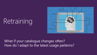 What if your catalogue changes often?
How do I adapt to the latest usage patterns?
 