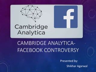 CAMBRIDGE ANALYTICA-
FACEBOOK CONTROVERSY
Presented by:
Shikhar Agarwal
 