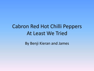 Cabron Red Hot Chilli PeppersAt Least We Tried By Benji Kieran and James 