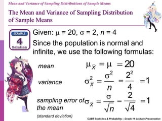 CABT SHS Statistics & Probability - Mean and Variance of Sampling ...