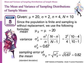 CABT SHS Statistics & Probability - Mean and Variance of Sampling ...