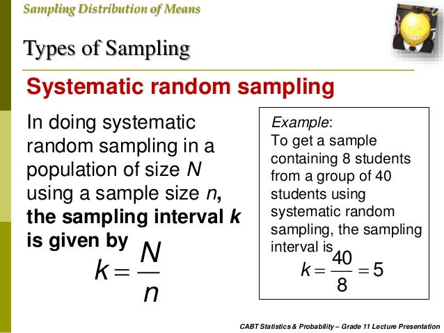 CABT SHS Statistics & Probability - Sampling Distribution of Means