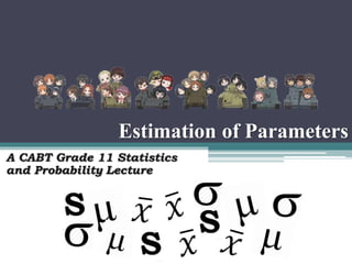 Estimation of Parameters
A CABT Grade 11 Statistics
and Probability Lecture
 