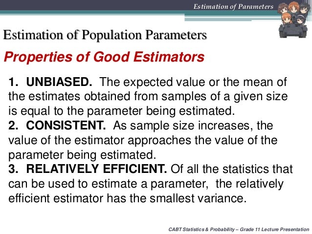 CABT SHS Statistics & Probability - Estimation of 