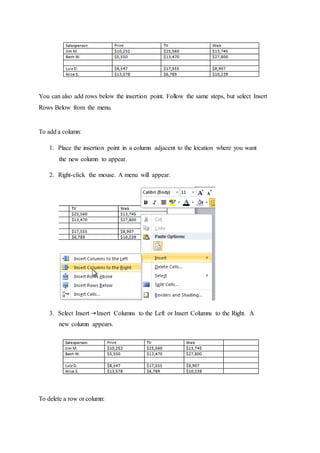 computer applications in Business unit 2 | DOCX