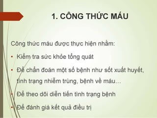 Các loại xét nghiệm thường quy