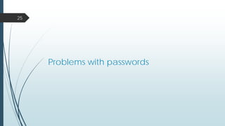 Problems with passwords
25
 