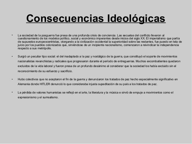 Consecuencias de la Primera Guerra Mundial
