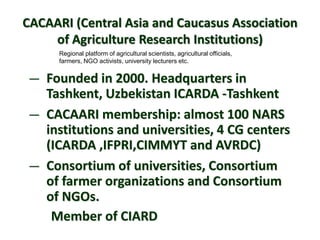 Regional perspectives on the unique challenges for food security in Central Asia