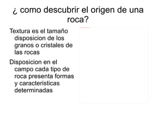 Las rocas magmaticas o igienicas