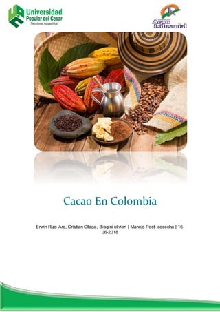 Cacao En Colombia
Erwin Rizo Aro, Cristian Ollaga, Biagini olivieri | Manejo Post- cosecha | 16-
06-2018
 