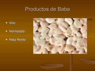 Productos de Baba Vino Mermelada Mata Monte 