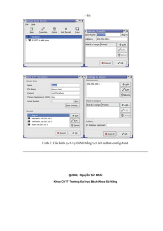 - 46-
Hình 2. Cấu hình dịch vụ BIND bằng tiện ích redhat-config-bind.
@2004, Nguyễn Tấn Khôi
Khoa CNTT Trường Đại học Bách Khoa Đà Nẵng
 