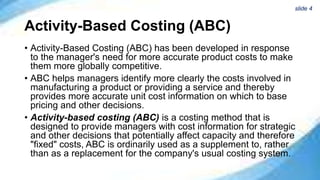 Cost Accounting and Control ~ Chapter 9: Activity-Based Costing and ...