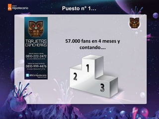 57.000 fans en 4 meses y contando…. Puesto n° 1…