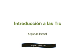 Introducción a las Tic
Segundo Parcial
Miguel Cáceres Vera
 