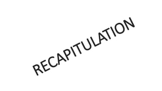 RECAPITULATION
 