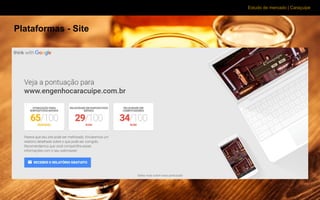 Estudo de mercado | Caraçuipe
Plataformas - Site
 