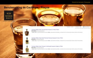 Estudo de mercado | Caraçuipe
Benchmarking de Cachaças - Preços
 
