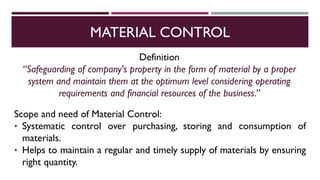 Material Control Example Cost Accounting Material & Labour cost control - Part I | PDF