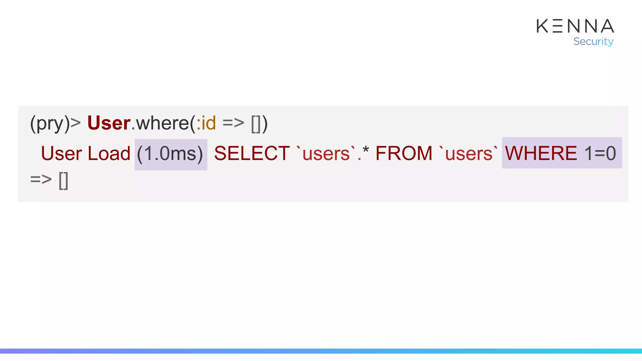 (pry)> User.where(:id => [])
User Load (1.0ms) SELECT `users`.* FROM `users` WHERE 1=0
=> []
 