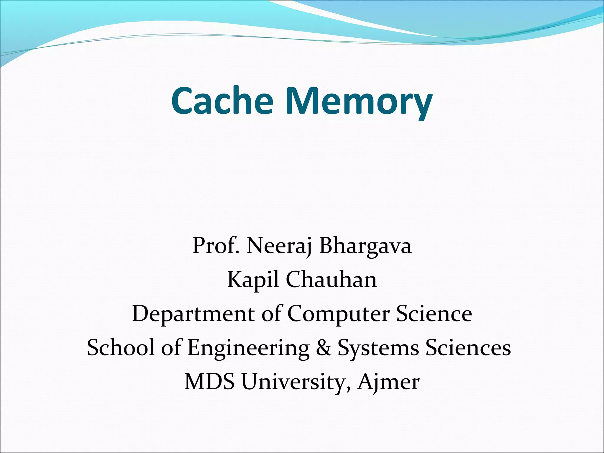 Cache memory | PPT