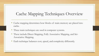 Comprehensive Overview of Cache Memory in Computer Architecture | PPTX