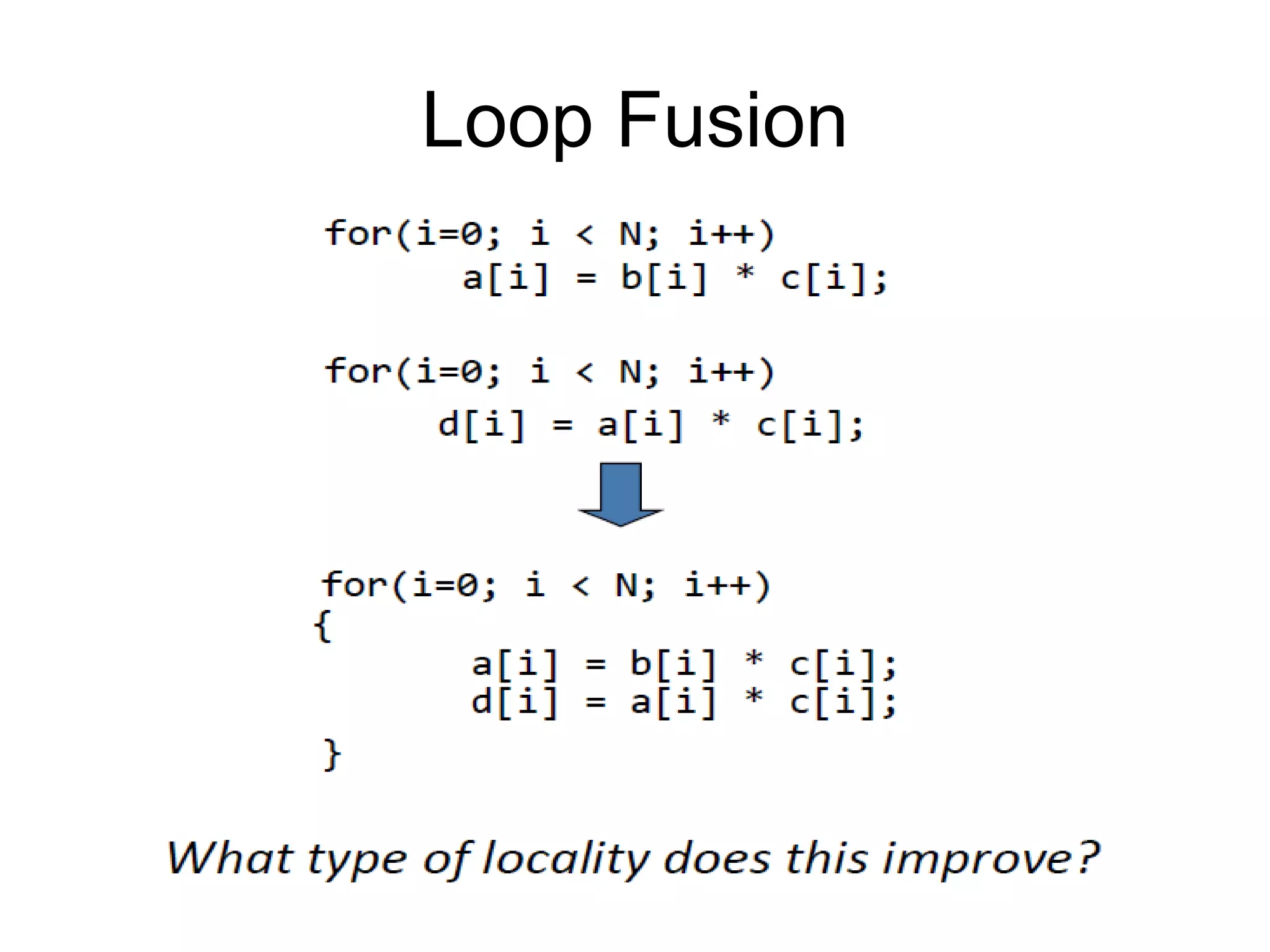 Loop Fusion
 